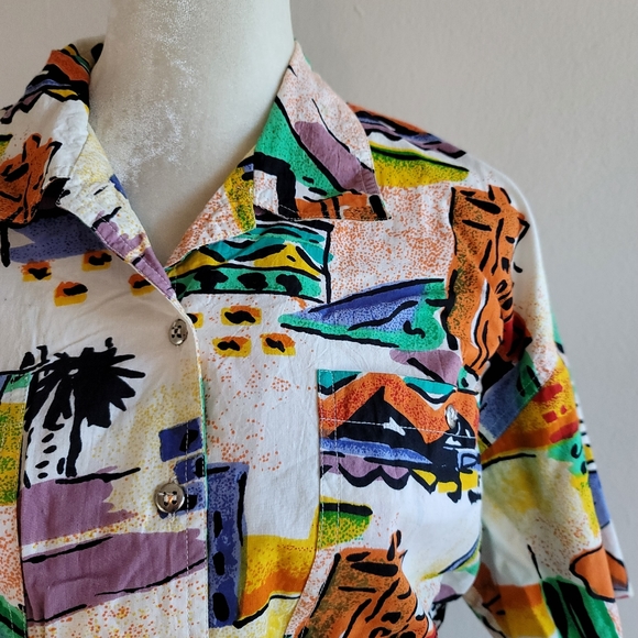 VTG 80s Together! Southwestern Print Midi Dress - Picture 4 of 16